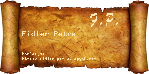 Fidler Petra névjegykártya