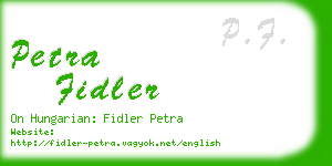 petra fidler business card